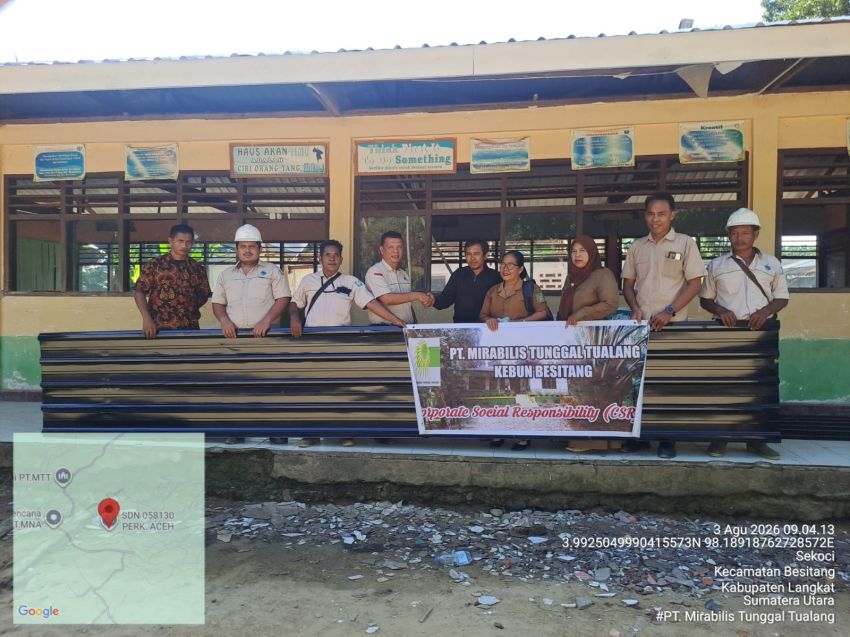 PT Mirabilis Tunggal Tualang Salurkan Bantuan CSR ke SD 058130 Besitang