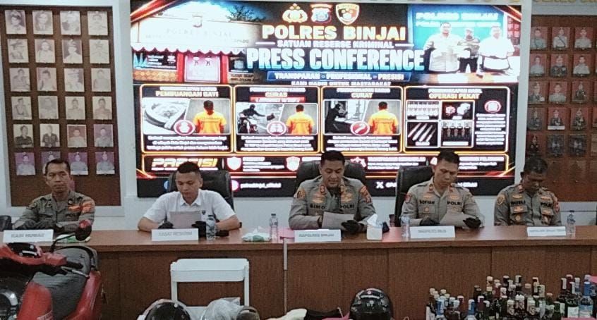 Polres Binjai Ungkap 27 Kasus Pekat, 34 Orang Ditindak