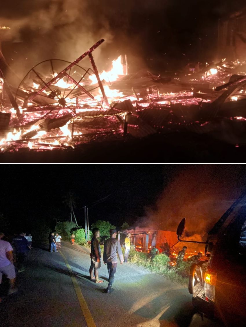 Tujuh Rumah Hangus Terbakar Dilalap Si Jago Merah di Mardinding