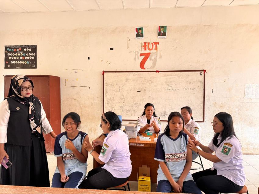 Ratusan Siswi SMPN 1 Sidamanik Ikuti Imunisasi HPV Program BIAS