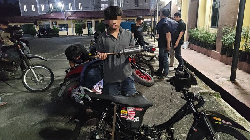 Patroli Malam Timsus Dayok Mirah, 9 Sepeda Motor Knalpot Brong Diamankan