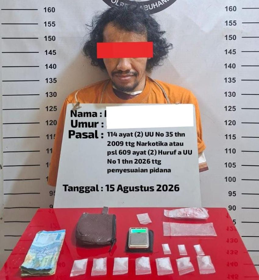Polres Labuhanbatu Tangkap Pria Diduga Edarkan 8,42 Gram Sabu