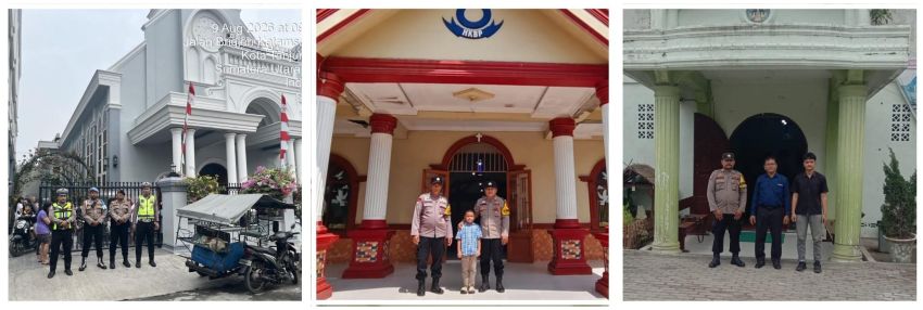 Pastikan Ibadah Minggu Aman, Polres Tanjungbalai Lakukan Pengamanan Gereja