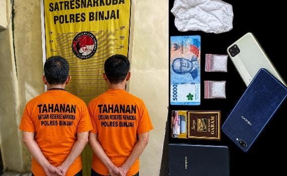 Edarkan Sabu, Dua Pria Diciduk Satresnarkoba Polres Binjai