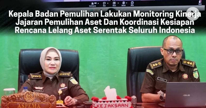 Kejati Sumut Rapat Monev Bersama BPA Kejagung Terkait Rencana Lelang Asset Serentak