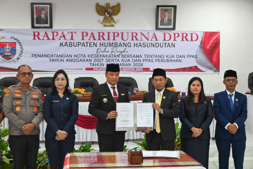 Bupati dan DPRD Humbahas Tandatangani KUA-PPAS 2027 dan Perubahan KUA-PPAS 2026