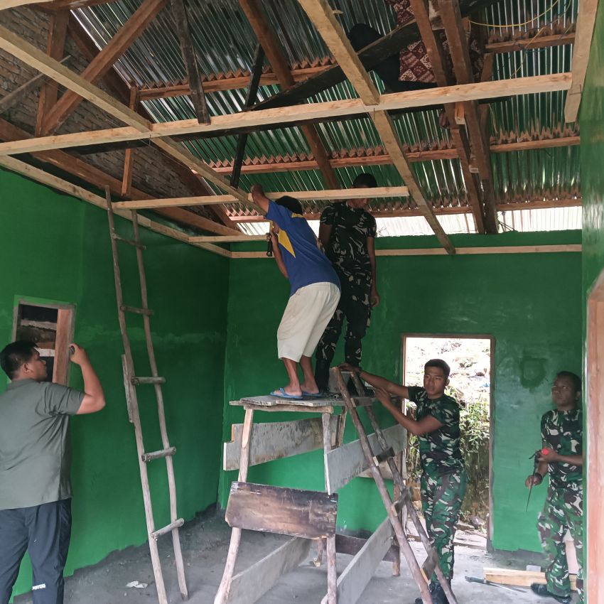 Satgas TMMD Kodim 0210/TU Kebut Pembangunan RTLH, Progres Sudah 75 Persen