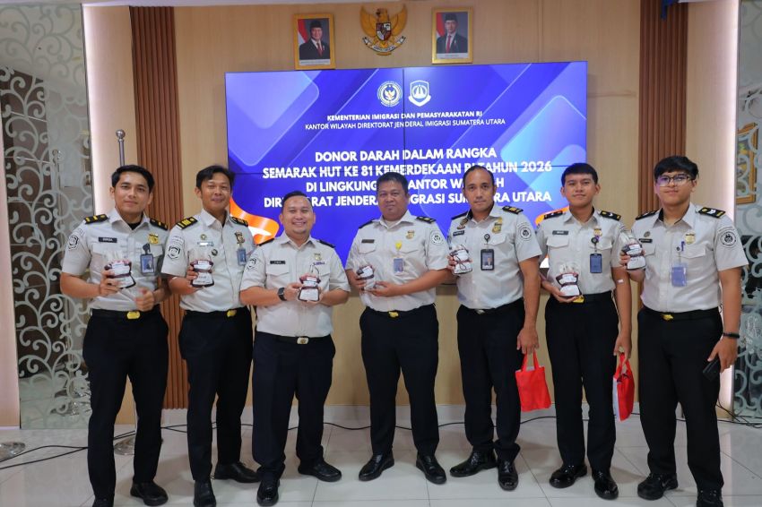 Rayakan HUT ke-81 RI, Kanwil Imigrasi Sumut Gelar Donor Darah dan Cek Kesehatan Gratis