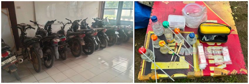 Gerebek Lapak Diduga Sarang Narkoba di Labura, 11 Sepeda Motor Diamankan