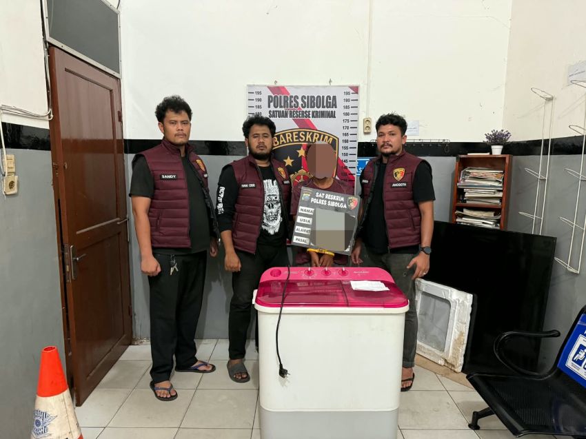 Polisi Tangkap Terduga Pelaku Kasus Pencurian Mesin Cuci di Sibolga Julu