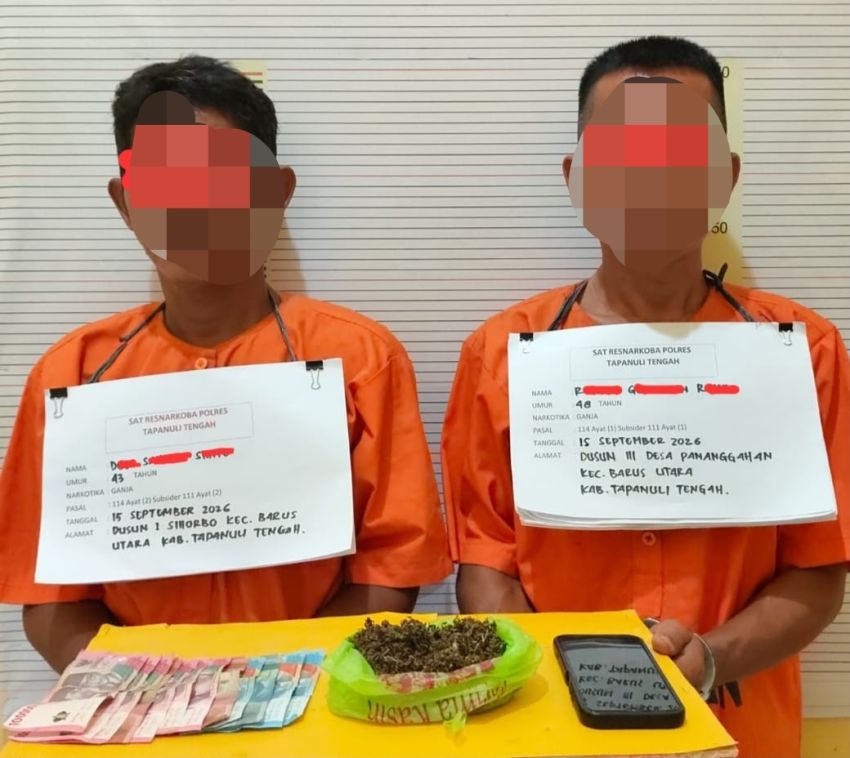 Satreskrim Tapteng Bekuk Terduga Pengedar Ganja, Pasokan Diduga dari Penyabungan
