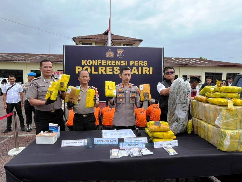 Polres Dairi Ungkap 34 Kasus Narkotika, Sita 70,3 Kg Ganja