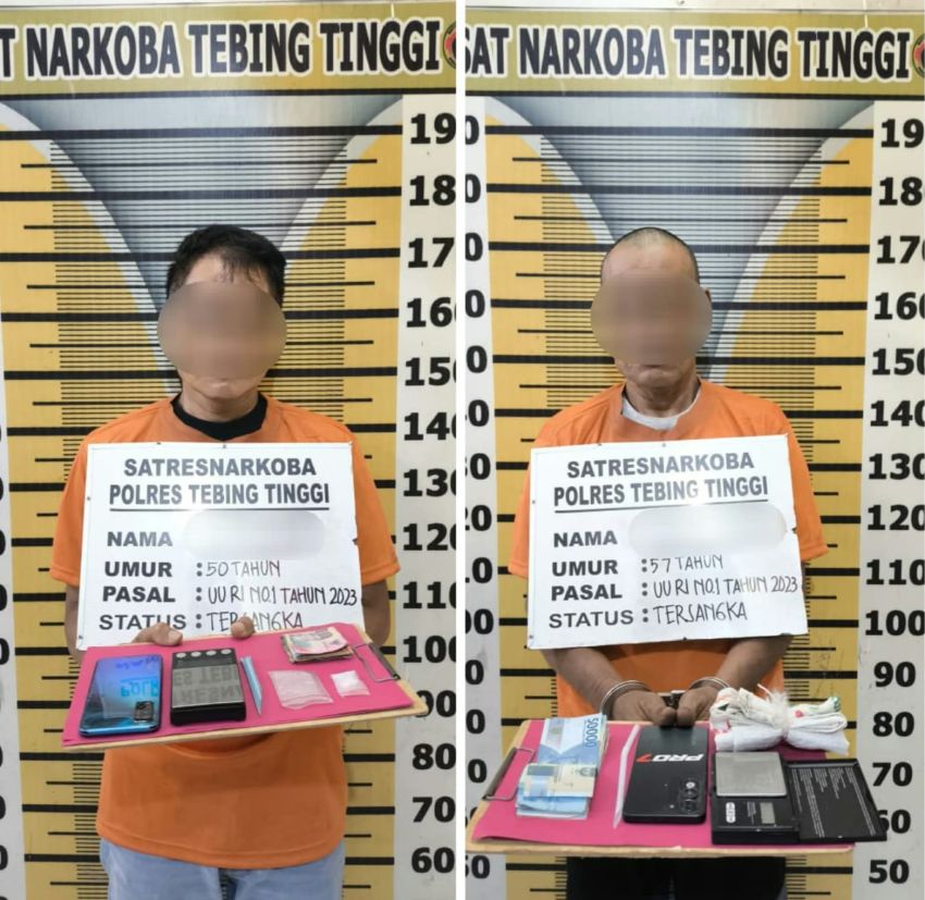 Miliki Sabu, 2 Pria Diringkus Polres Tebingtinggi dari Dua Lokasi Berbeda