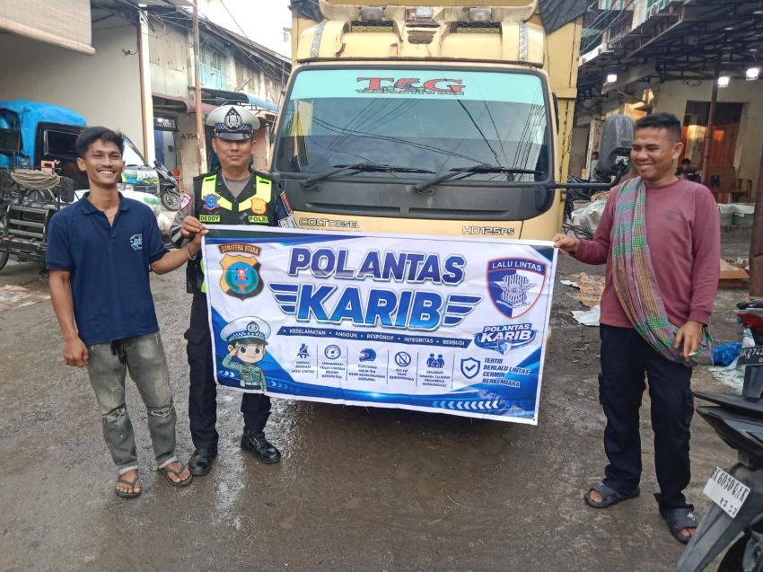 Polres Tanjungbalai Gelar Binluh, Edukasi Sopir Angkutan Barang Tertib Berlalu Lintas