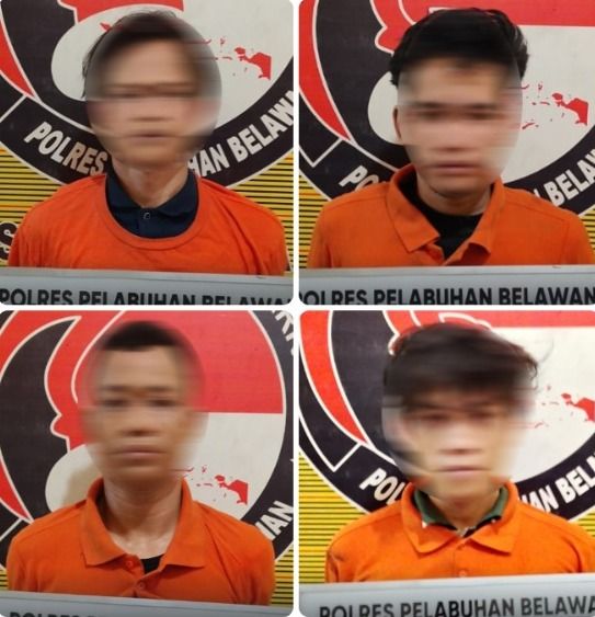 Polres Belawan Ringkus 4 Pengedar Sabu di Mabar Hilir