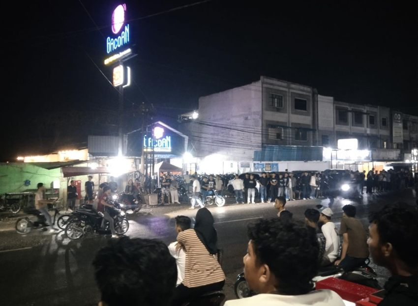 Balap Liar Kuasai Jalan Sisingamangaraja Rantauprapat, Seribuan Penonton Memadati Lokasi
