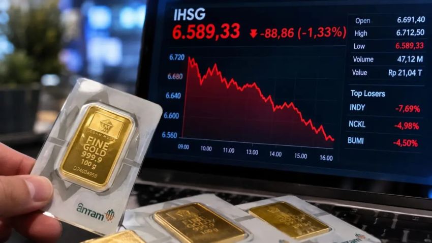 IHSG dan Rupiah Melemah, Harga Emas Rp2,47 Juta/Gram