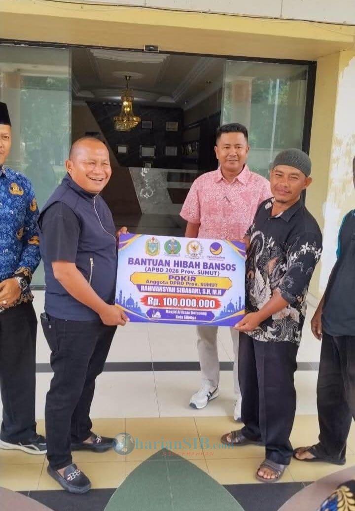 Tiga Masjid di Sibolga Terima Hibah Rp600 Juta dari APBD Sumut TA 2026 Lewat Pokir DPRD SU