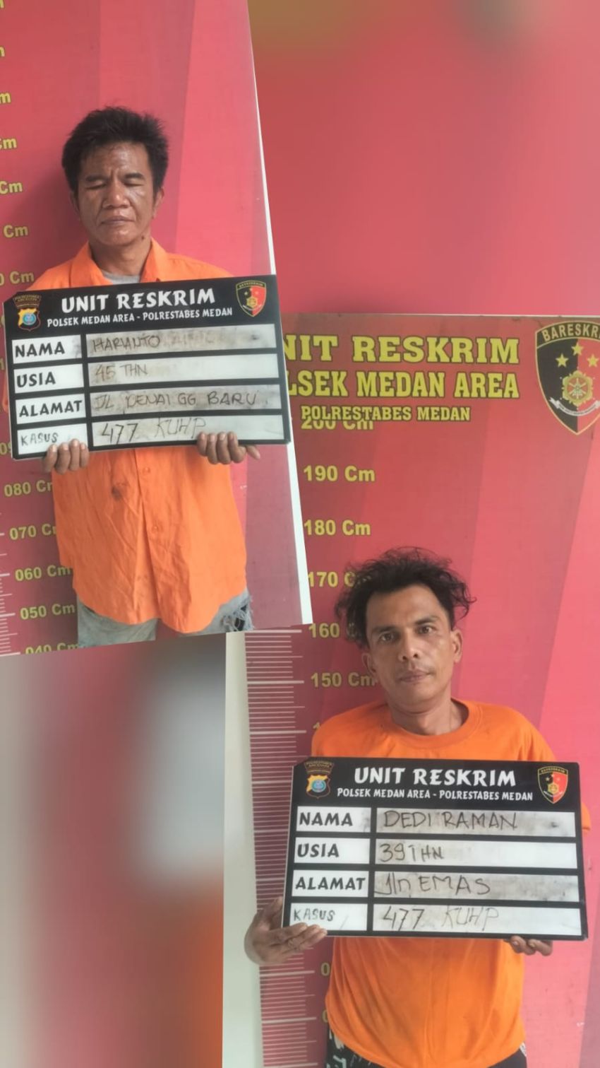Dua Pengangguran Pembobol Grosir Rokok Diringkus Polsek Medan Area