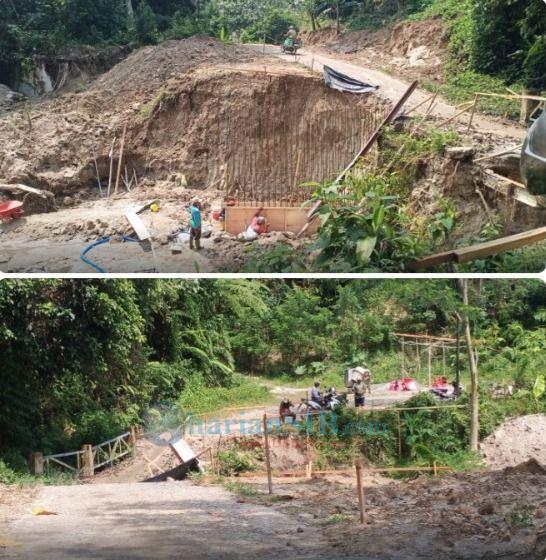 Jembatan Penghubung Antar Nagori Pinangratus-Parmonangan Dibangun