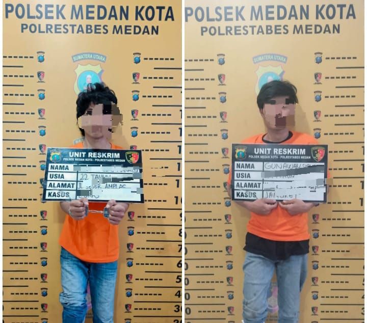 Diteriaki Jambret, Dua Pelaku Ditangkap Polsek Medan Kota
