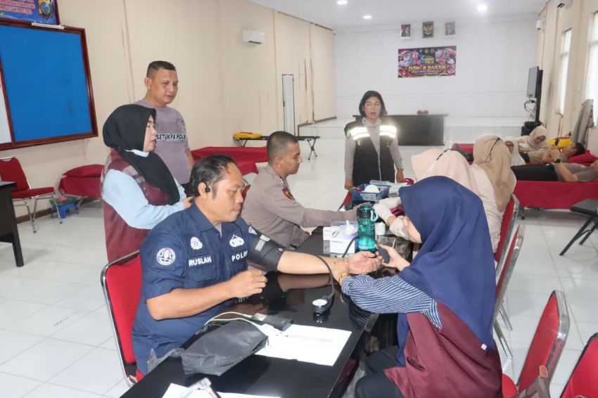 Sambut HUT ke-75 Humas Polri, Polres Tanjungbalai Gelar Donor Darah