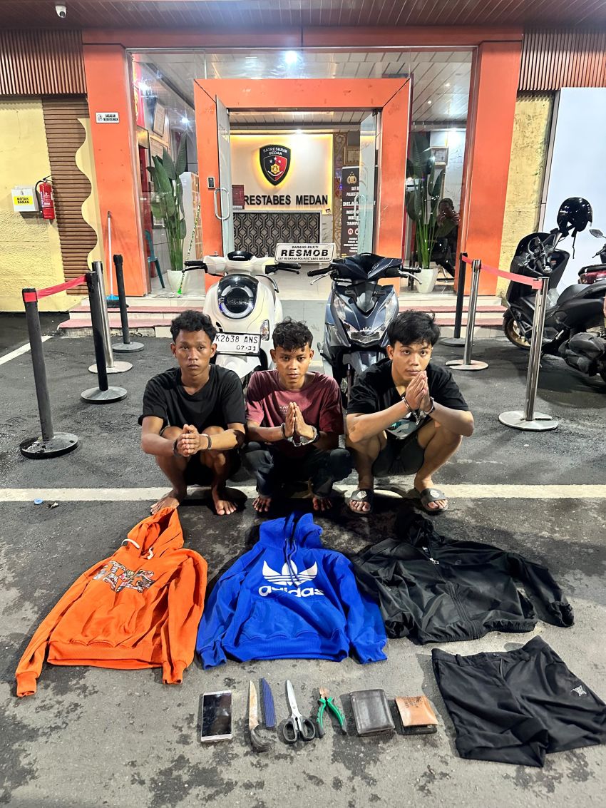 Polrestabes Medan Ringkus 3 Begal, Beraksi di Tiga TKP
