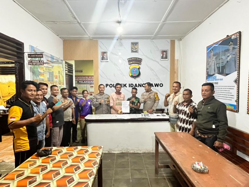 Polsek Idanogawo Mediasi Perdamaian Warga Desa Hilionozega