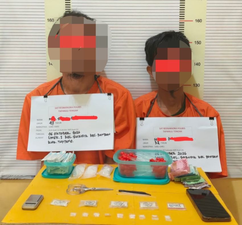 Dua Terduga Pengedar Diamankan di Sarudik, 8 Paket Sabu Disita