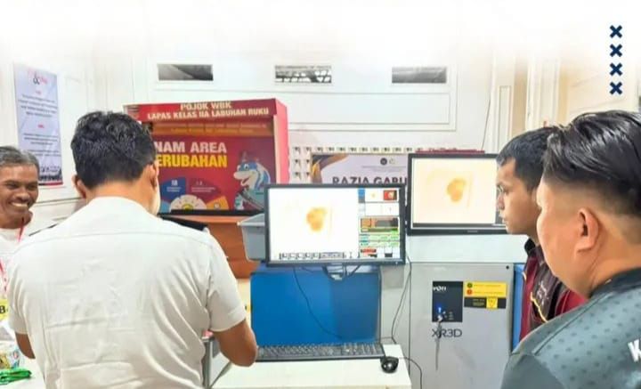 Kembali Beroperasi, Lapas Kelas IIA Labuhan Ruku Perketat Pemeriksaan Barang Pengunjung Mengunakan Mesin X-RAY