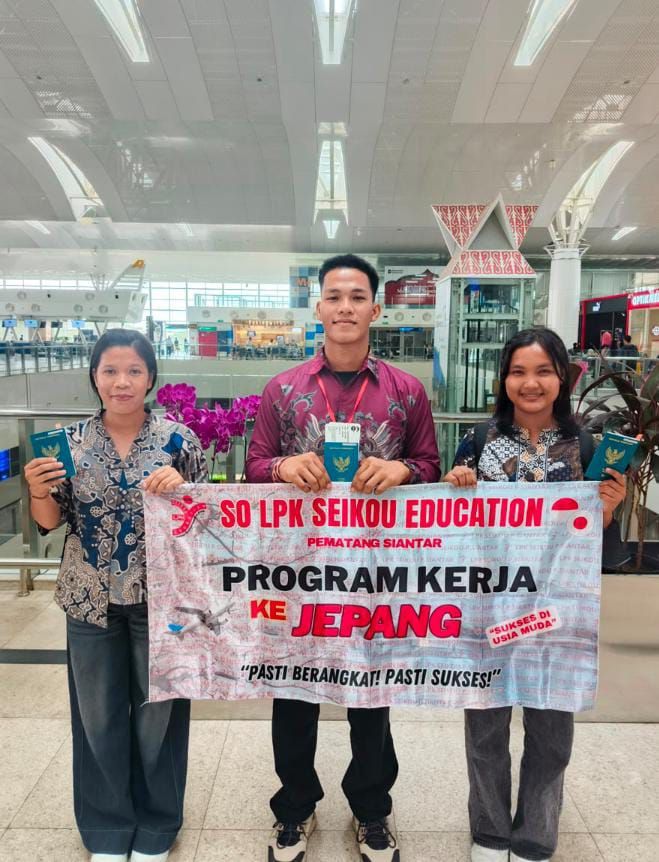 SO LPK Seikou Education Pematangsiantar Berangkatkan Tiga Peserta Magang ke Jepang