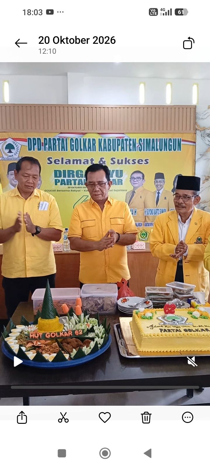 Perayaan HUT Ke 62, DPD Partai Golkar Simalungun Khidmat, Gelar Berbagai Aksi Sosial