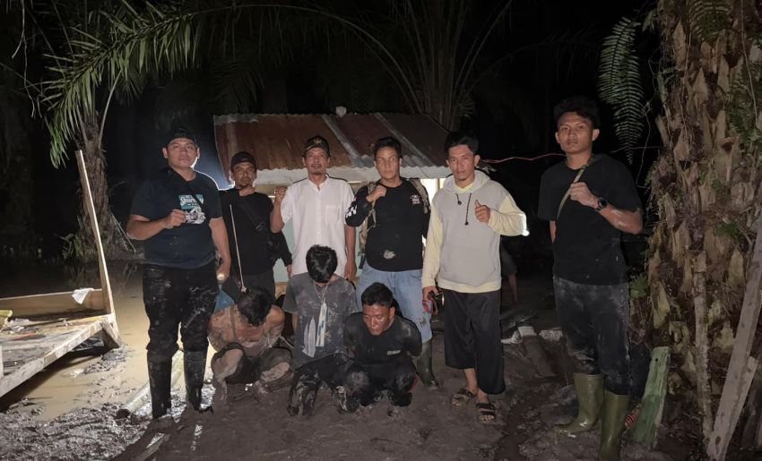Polsek Kualuh Leidong Ringkus 3 Terduga Pelaku Narkoba di Seisentang, Gubuk Sarang Sabu Dibakar