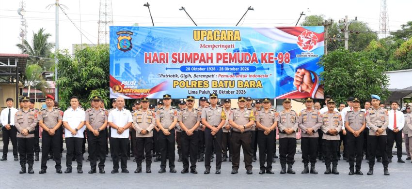 Polres Batubara Gelar Upacara Peringatan Hari Sumpah Pemuda ke-98 Tahun 2026