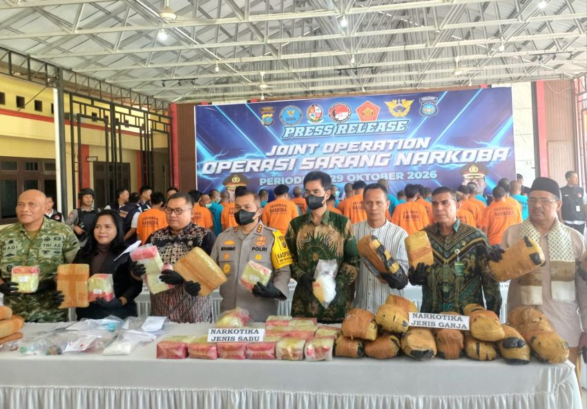 OSN Polresta Deliserdang Ungkap 30 Kasus dan Amankan 57 Tersangka, Sita 23 Kg Sabu dan 23 Kg Ganja