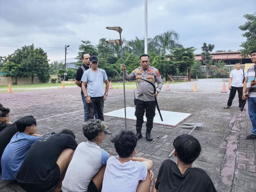 Polsek Medan Tuntungan Gagalkan Tawuran Geng Motor, 14 Orang Diamankan